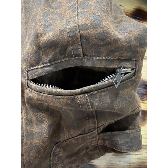 Kut From‎ The Kloth Women Faux Suede Size Medium Zip Jacket Leopard Print Preppy - Picture 12 of 16